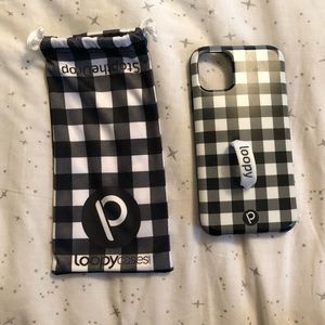 Loopy gingham black and white iPhone 11 case